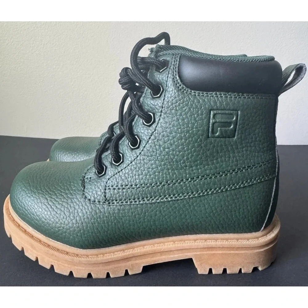 Fila Edgewater Kid's Green Synthetic Leather Boots Size 1‎